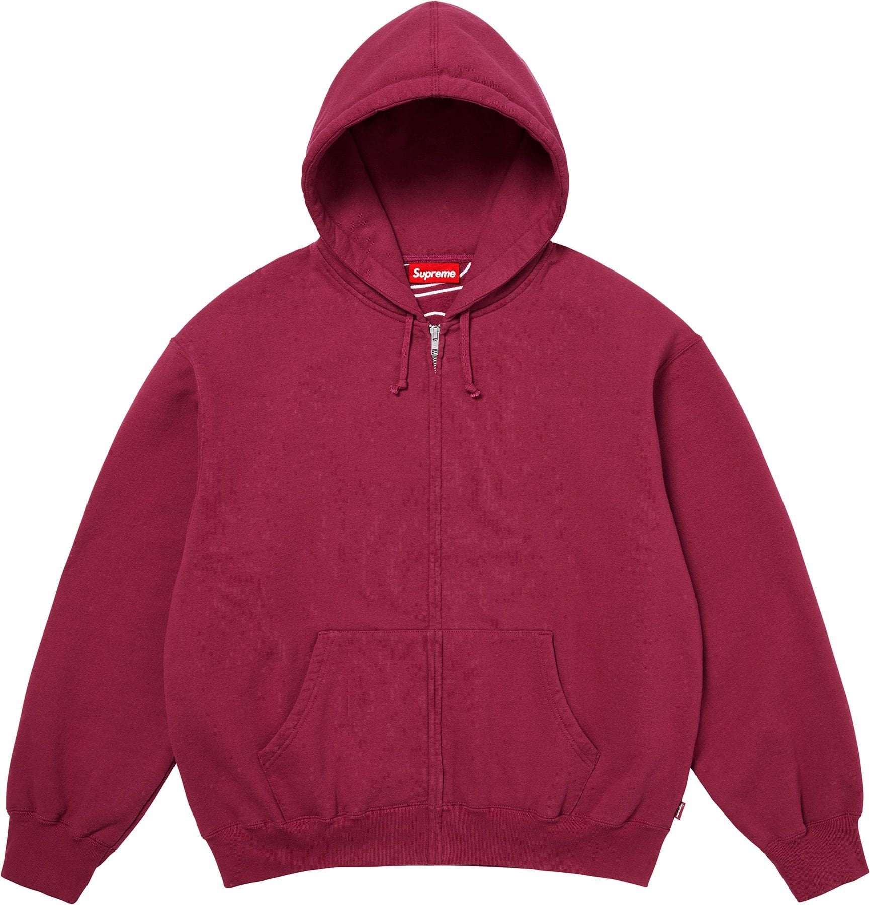 Satin Appliqué Zip Up Hooded Sweatshirt view 2